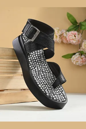 printed one toe flatform heels