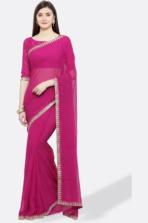 Shaily Retails Floral Embroidered Silk Blend Saree With Blouse Piece