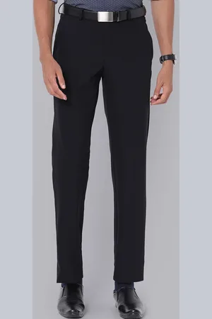 V Dot Men Black Slim Fit Trousers