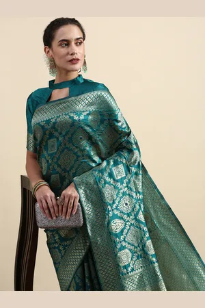 Lilots Ethnic Motifs Woven Design Banarasi Saree with Blouse Piece