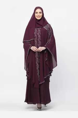 Arrabi Embellished Detail Burqa With Scarf