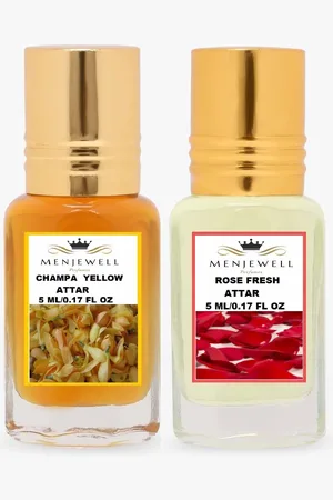 Menjewell Pack Of 2 Champa Yellow & Rose fresh Attar