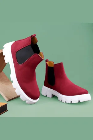 BXXY Men Heeled Mid-Top Suede Chelsea Boots