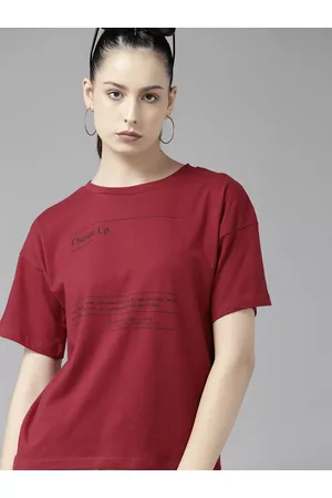 Roadster T-shirts - The Lifestyle Co. Typography Printed Drop-Shoulder Sleeves Pure Cotton T-shirt