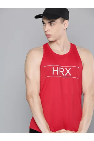 HRX Sports T-shirts - Brand Logo Print Rapid-Dry Sleeveless Training T-shirt