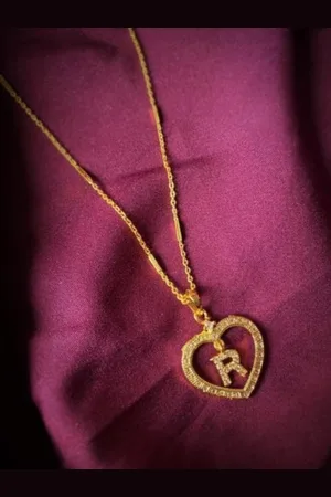 JEWEL WORLD Gold-Plated Letter R Necklace