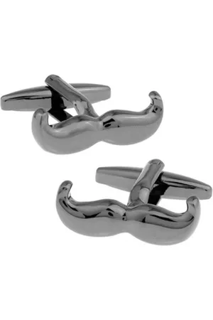 The Tie Hub Silver-Toned Moustache Cufflinks