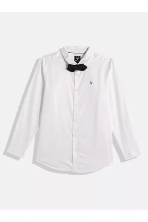 Allen Solly Boys Slim Fit Pure Cotton Casual Shirt with Bow Tie