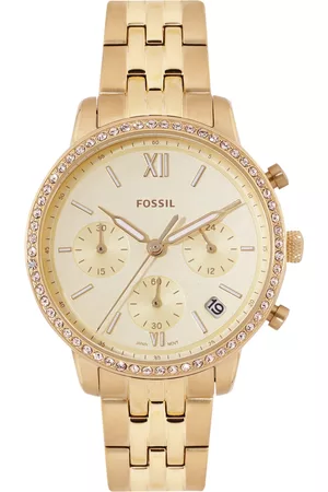 Fossil Women Bracelets - Women Embellished Dial Stainless Steel Bracelet Style Chronograph Watch ES5219