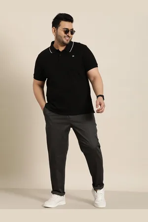 Sztori Men Plus Size Polo Collar Bio Finish Pure Cotton T-shirt