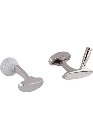 The Tie Hub Silver-Toned Geometric Cufflinks