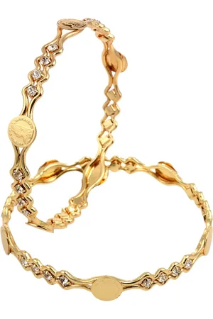 The Pari Set Of 2 Gold-Plated Stone-Studded Bangles