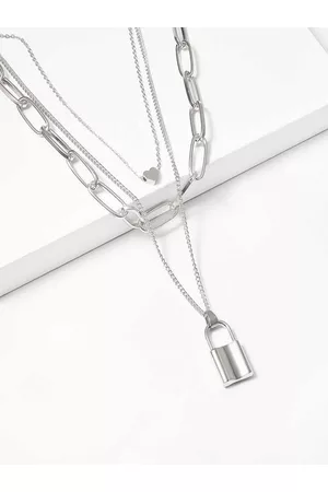 DressBerry Women Silver-Plated Silver-Toned Layered Necklace
