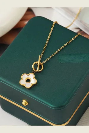 Jewels Galaxy Gold-Plated Studded Pendant With Chain