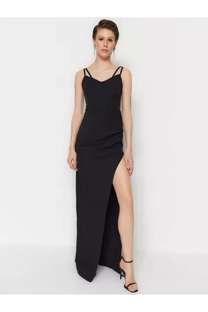 Trendyol Women Maxi Dresses with Slit - Shoulder Straps Side Slit Maxi Dress