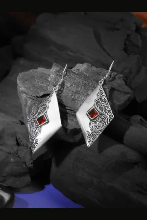 Adwitiya Collection Silver-Plated Classic Drop Earrings