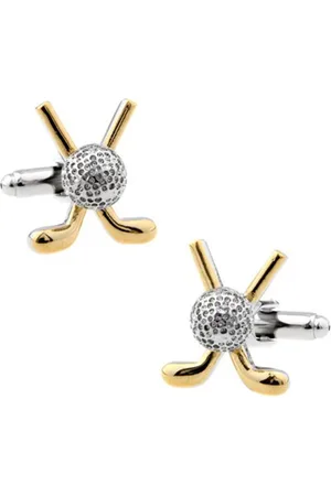 The Tie Hub Silver-Toned & Gold-Toned Geometric Cufflinks