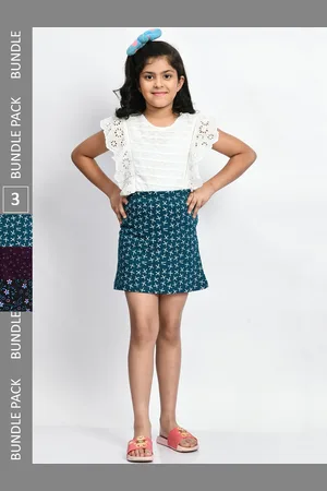 BAESD Girls Pack Of 3 Mini A-Line Pure Cotton Skirts