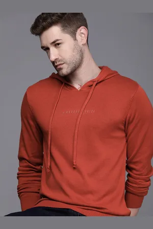 WROGN Men Red Solid Pure Cotton Pullover Sweater