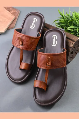 PANAHI Men Textured One Toe Comfort Sandals