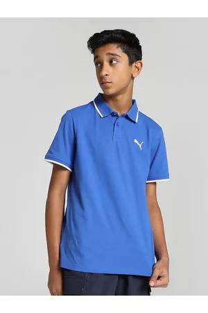 PUMA Boys Solid Polo Collar Regular Fit T-shirt