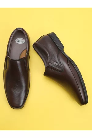 ZOOM Men Textured Leather Formal Slip-On Shoes