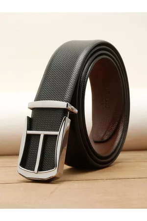 Teakwood Leathers Men Textured Reversible Formal Belt