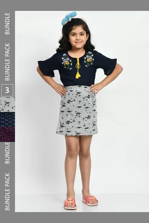 BAESD Girls Pack Of 3 Mini A-Line Pure Cotton Skirts
