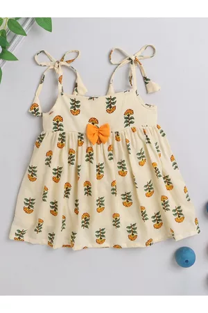 MANY FROCKS & Girls Floral Printed A-Line Dress
