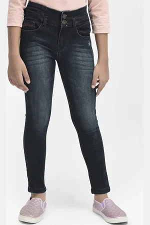 Crimsoune Club Girls Slim Fit Heavy Fade Stretchable Jeans
