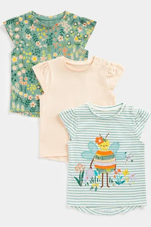 Mothercare Girls Pack Of 3 Cap Sleeves Knitted Regular Tops