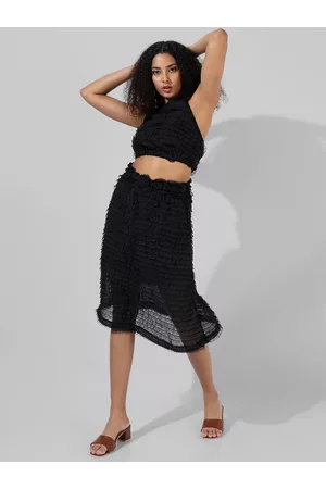 Campus Self-Design Top With A-line Skirt Co-Ords