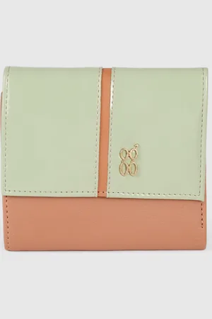 Baggit Women Pink & Sea Green Three Fold Wallet