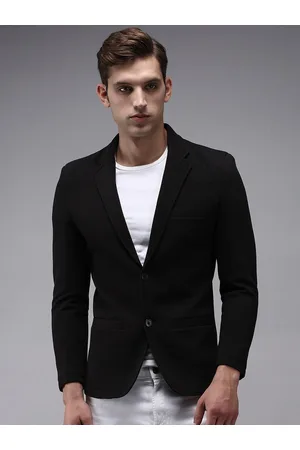 SHOWOFF Men Slim-Fit Open Front Notched Lapel Single Breasted Casual Blazer