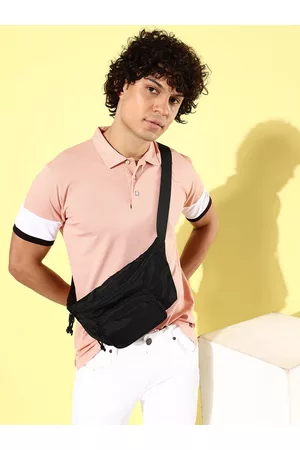 CS LIFE Solid Polo Collar T-shirt With Contrast Color Detail