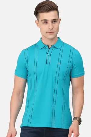bullmer Striped Polo Collar Cotton T-Shirt