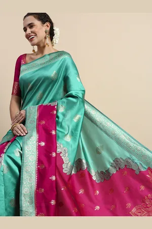 Lilots Ethnic Motifs Woven Design Banarasi Saree with Blouse Piece