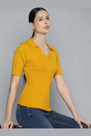 Chemistry Ribbed Polo Collar T-shirt
