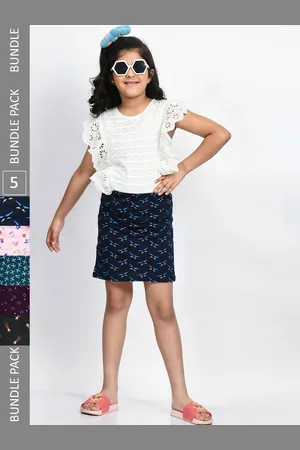 BAESD Girls Pack Of 5 Mini A-Line Pure Cotton Skirts