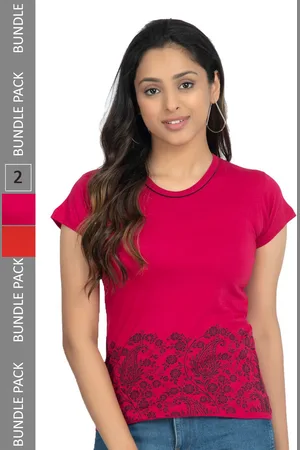 IndiWeaves Pack Of 2 Printed Pure Cotton T-shirts