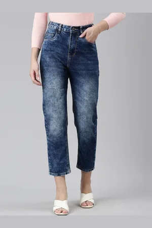 ZHEIA Women Relaxed Fit Heavy Fade Stretchable Clean Look Jeans