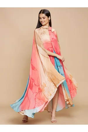 Liva Abstract Printed Slit Sleeves Liva Maxi Dress