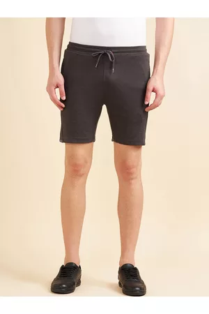 Sweet Dreams Men Charcoal Mid Rise Cotton Shorts