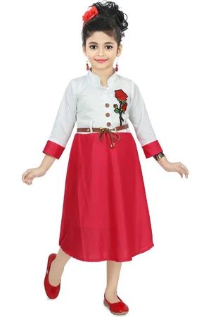 BAESD Girls A-Line Midi Dress With Belt