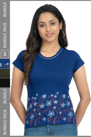IndiWeaves Pack Of 3 Printed Casual Pure Cotton T-shirts