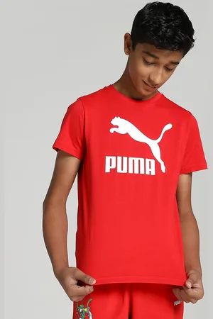 PUMA Boys Red Printed Round Neck Regular T-shirt
