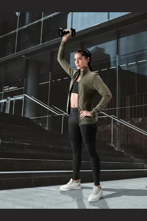 PUMA Women Regular Fit Solid Cotton Sports Jacket