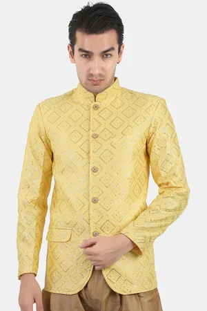 Avaeta Self Design Embroidered Bandhgala Blazer