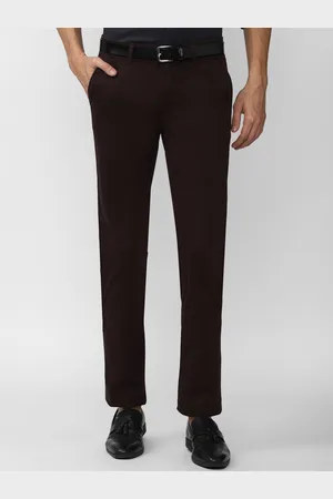 V Dot Men Brown Slim Fit Trousers