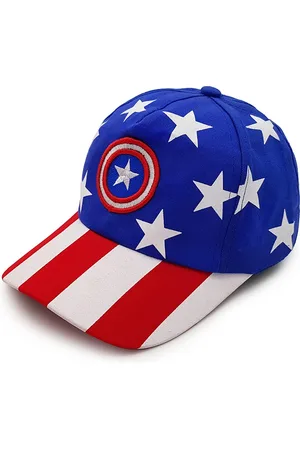 JENNA Kids-Boys Captain America Printed Cotton Baseball Cap
